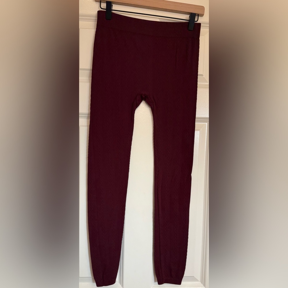 Third Love Bamboo Blend Leggings Burgundy Size Large